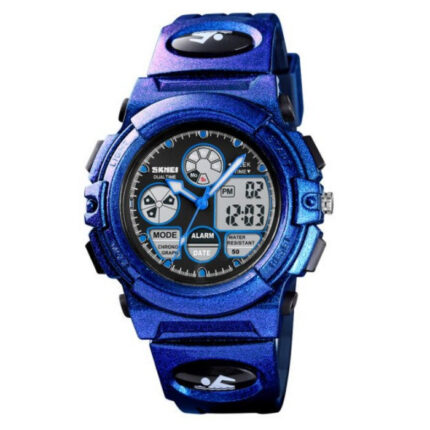 Blue Multifunction Sports Boy's Watch With Dual Time