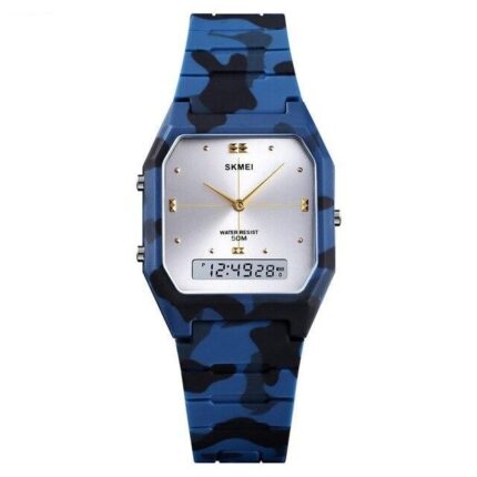 Blue Camouflage Boy's Watch With Double Display